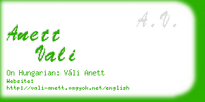 anett vali business card